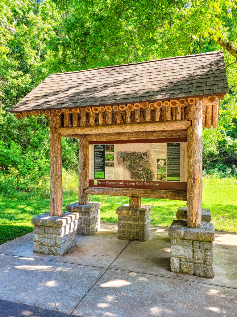 Deep Well Trailhead and Entrance at Percy Warner Park