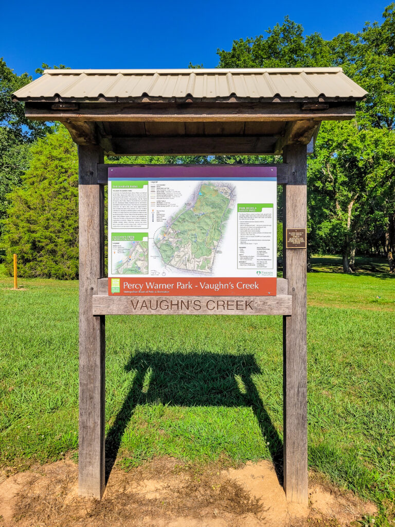 Vaughn's Creek Trailhead and Entrance at Percy Warner Park